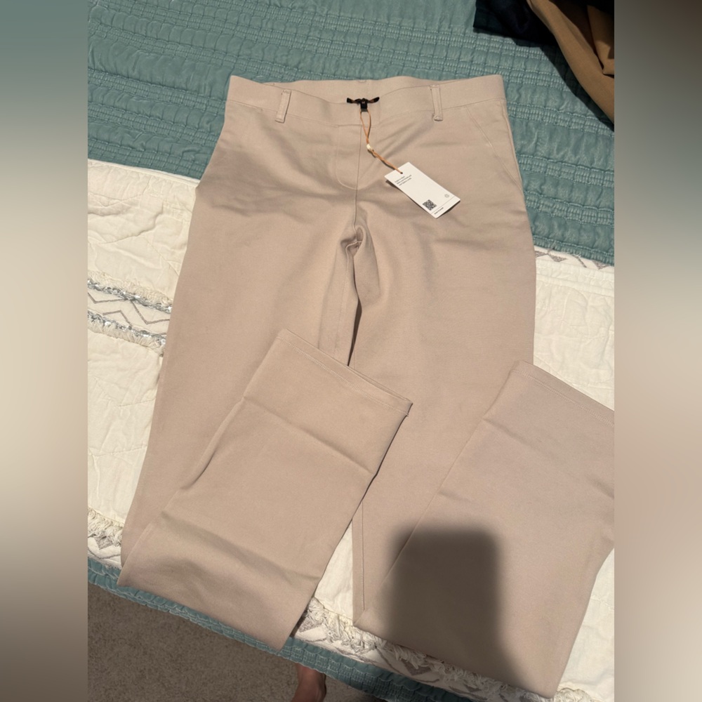 Quince Ponte Straight Leg Pants - Light Taupe